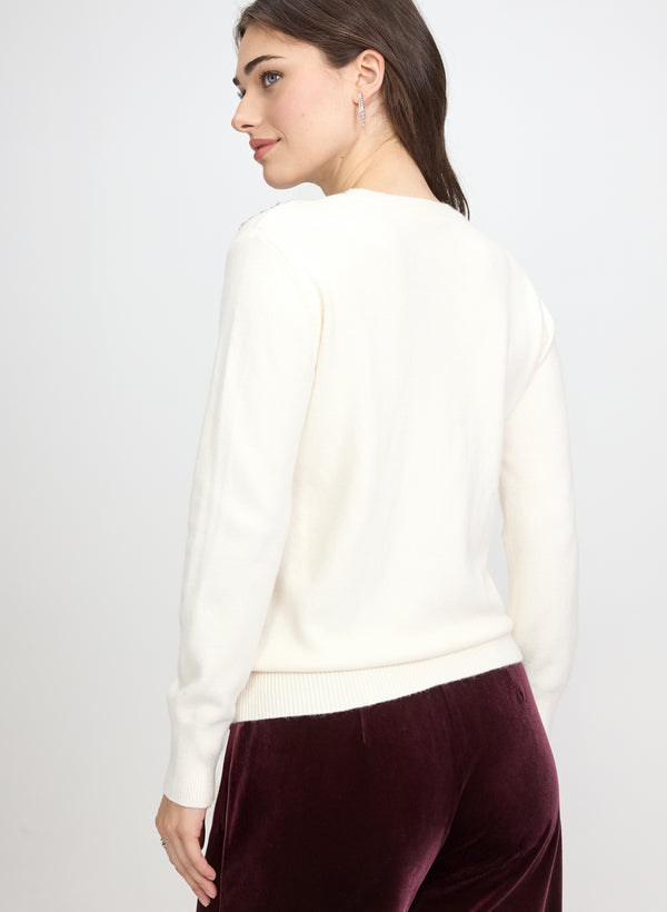 Laura Beaded Crystal Embellished Sweater