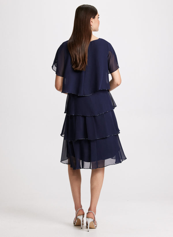 Laura Beaded Detail Tiered Dress