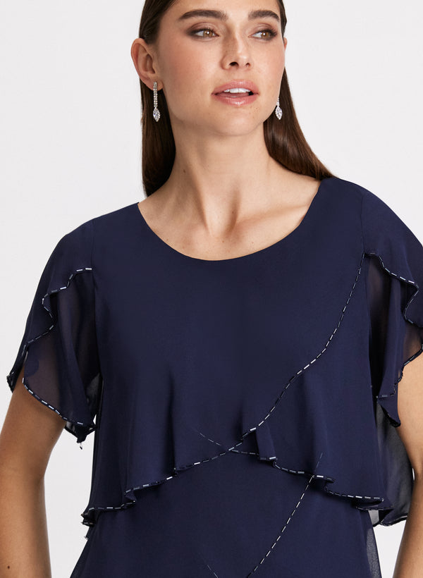 Laura Beaded Detail Tiered Dress