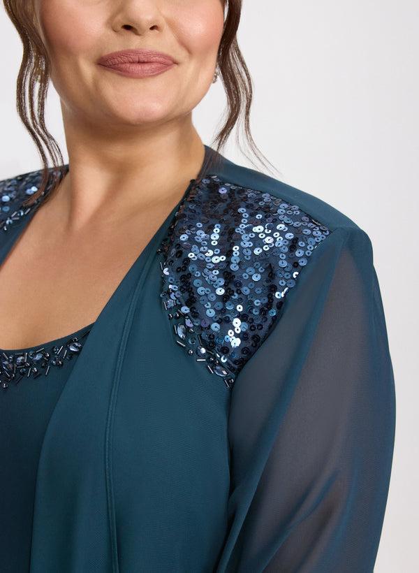 Laura Beaded Dress & Jacket Set