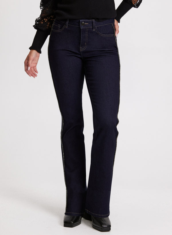Laura Beaded Flare-Leg Jeans