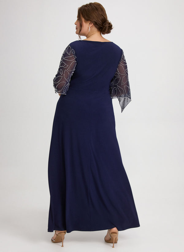 Laura Beaded Flare Sleeve Dress