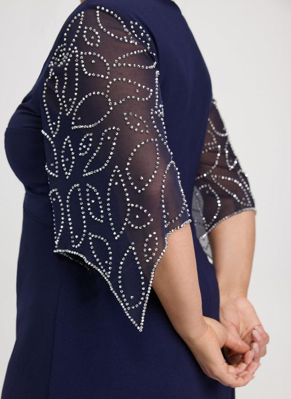 Laura Beaded Flare Sleeve Dress