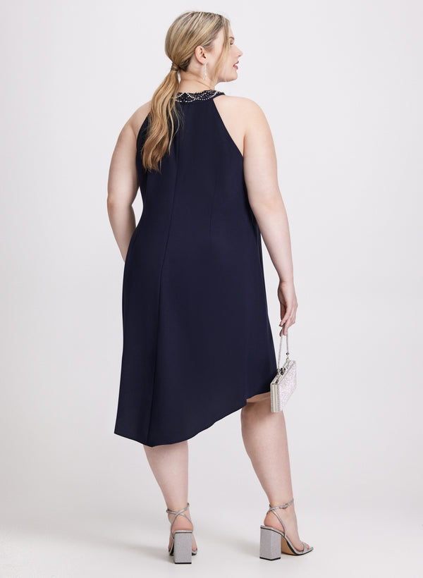 Laura Beaded Halter Neck Dress