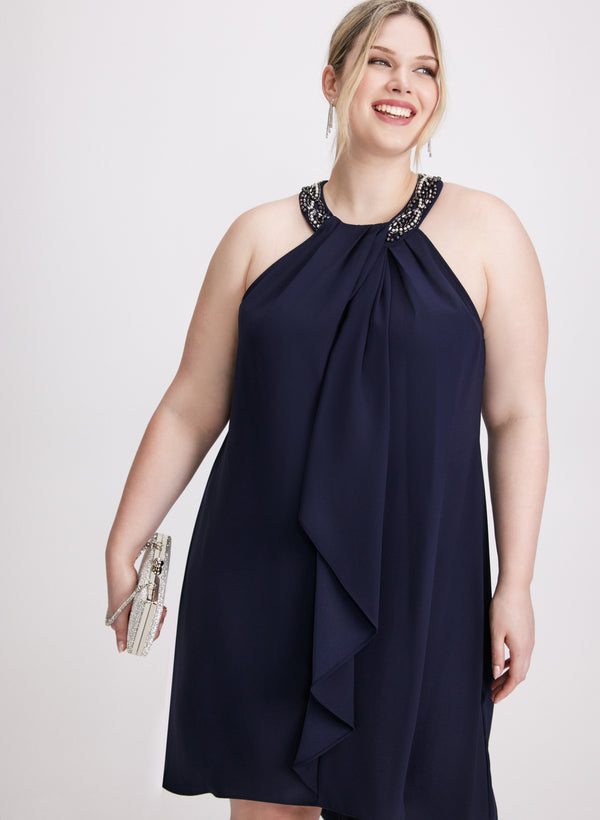 Laura Beaded Halter Neck Dress