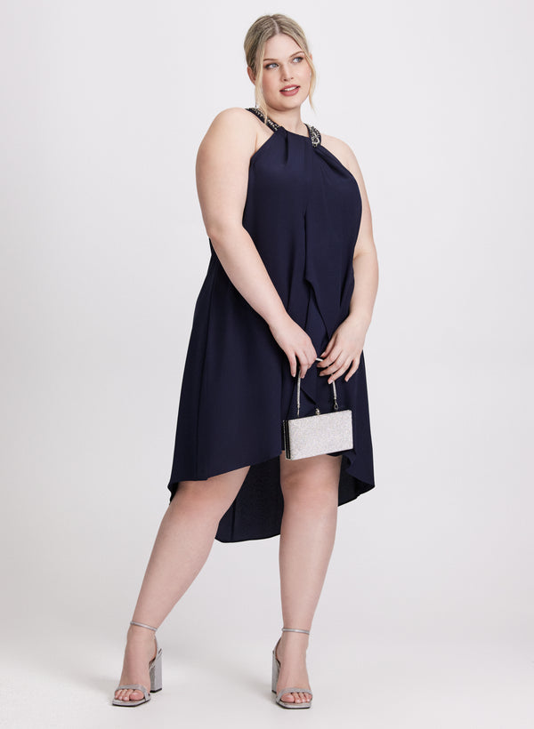 laura Beaded Halter Neck Dress