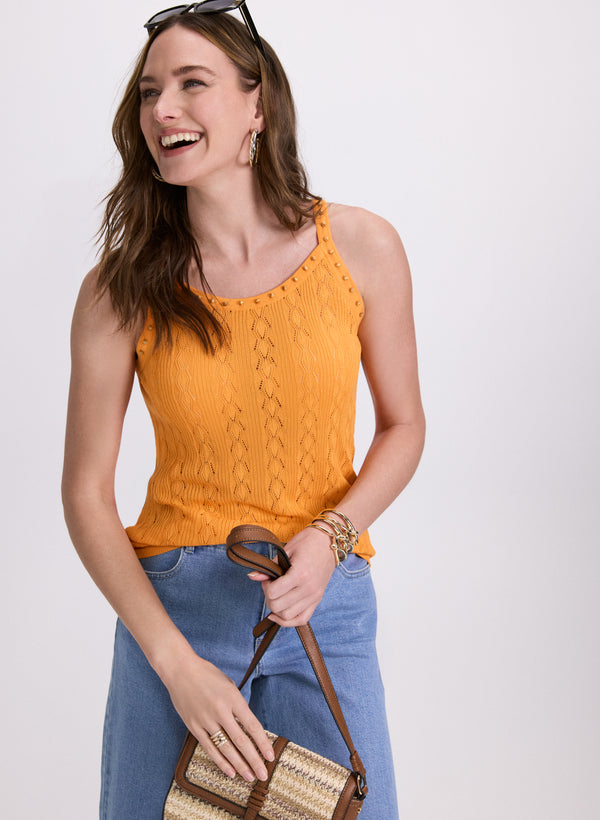 laura Beaded Sleeveless Sweater