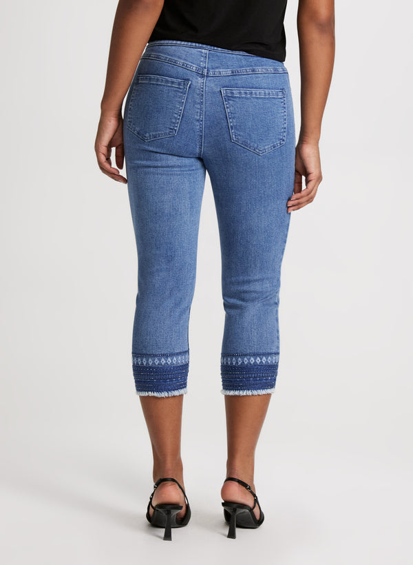 Laura Beads & Fringes Pull-On Jeans