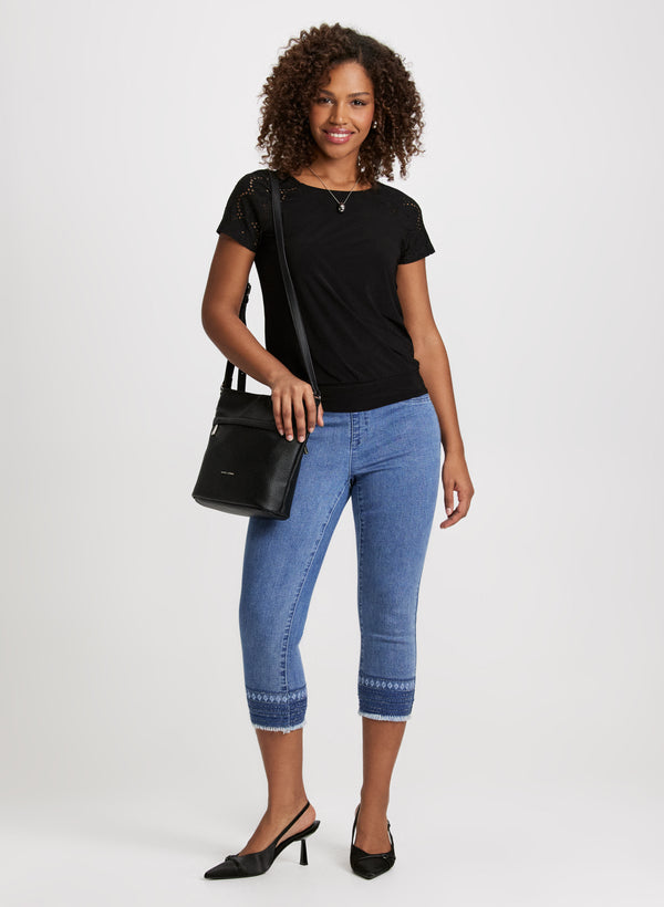 Laura Beads & Fringes Pull-On Jeans