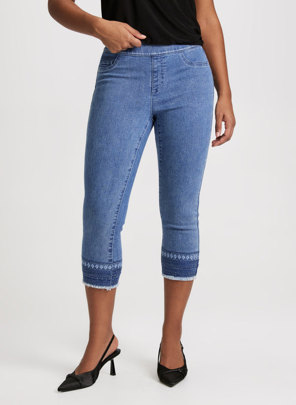 laura Beads & Fringes Pull-On Jeans
