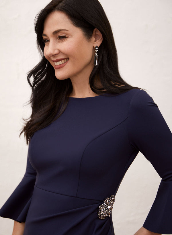 Laura Bell Sleeve Flounce Detail Dress