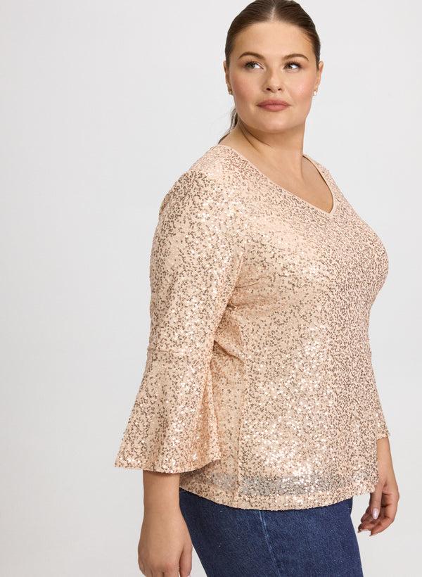 Laura Bell Sleeve Sequin Top