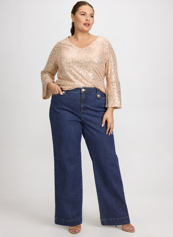 Laura Bell Sleeve Sequin Top