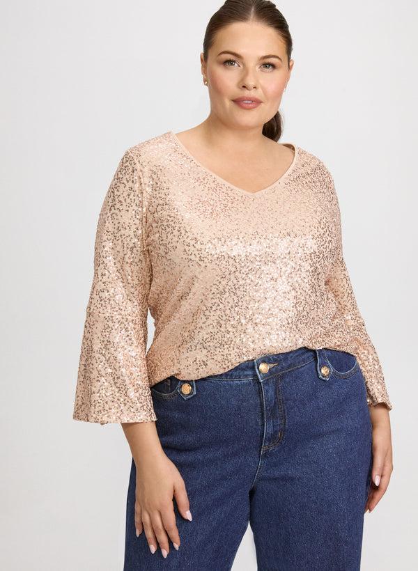 Laura Bell Sleeve Sequin Top