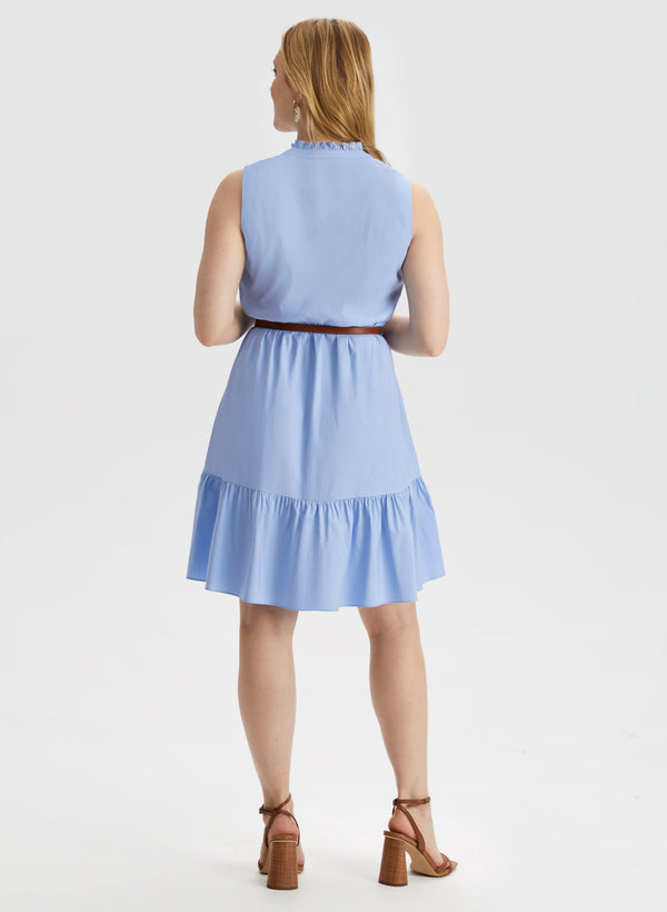 Laura Belted Button Front Dress