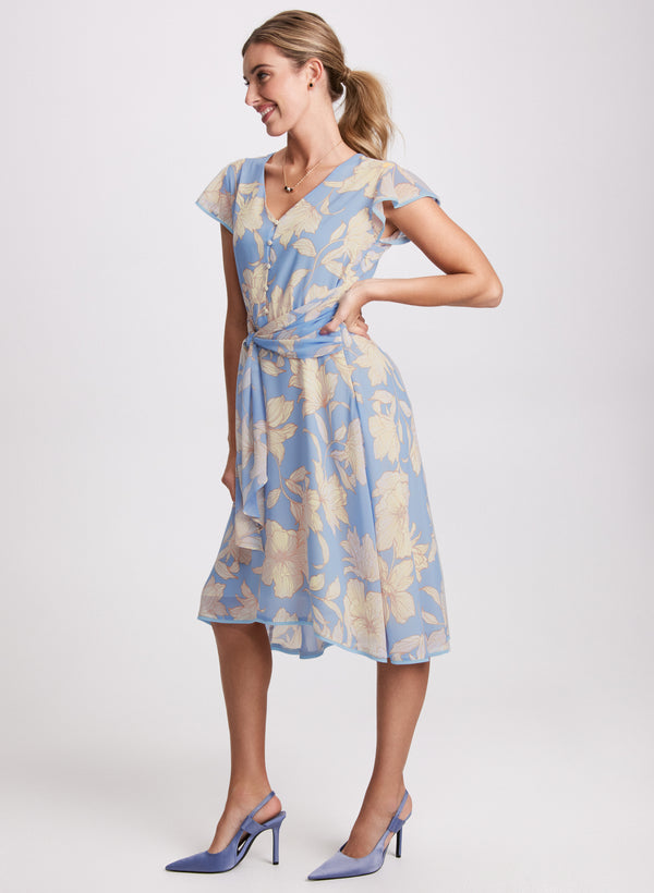 Laura Belted Floral Dress