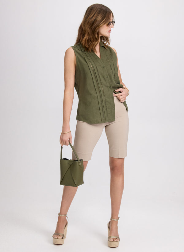 Laura Bengaline Pull-On Shorts