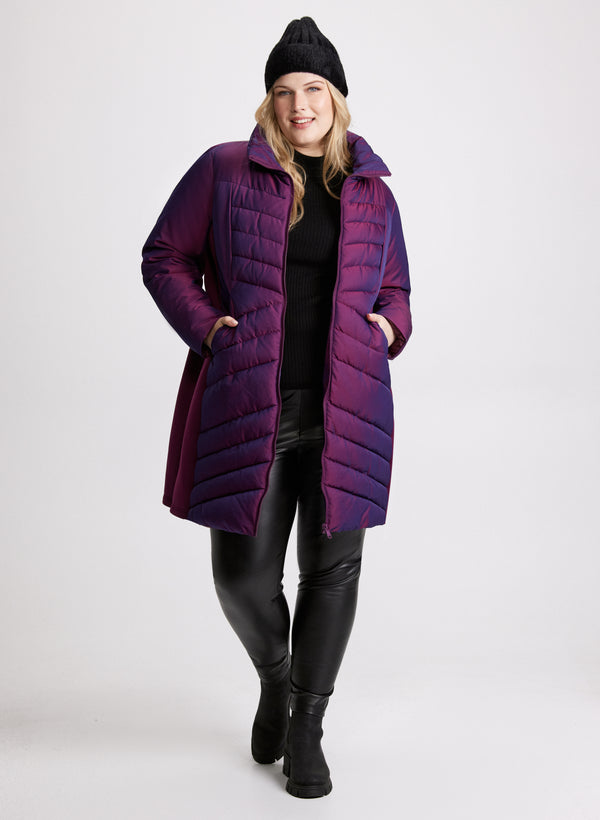 Laura Bernardo - Hooded Iridescent Puffer Coat