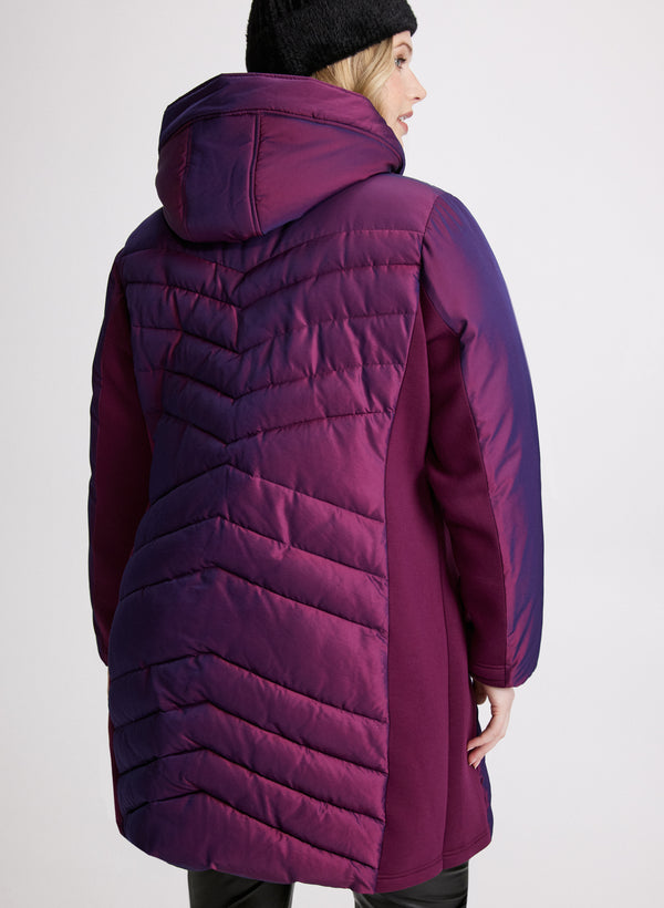 Laura Bernardo - Hooded Iridescent Puffer Coat