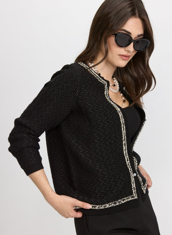 Laura Bouclé Button Cardigan