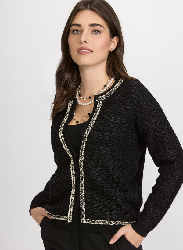 laura Bouclé Button Cardigan