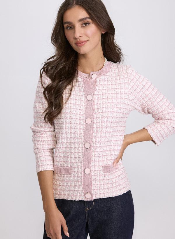 laura Bouclé Button Cardigan
