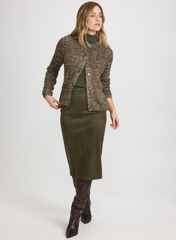 Laura Bouclé Button-Down Cardigan