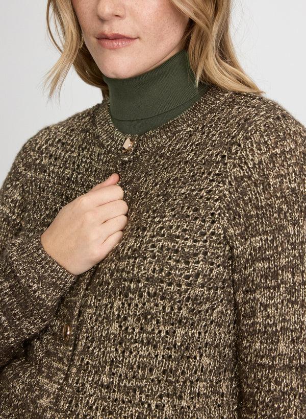 Laura Bouclé Button-Down Cardigan