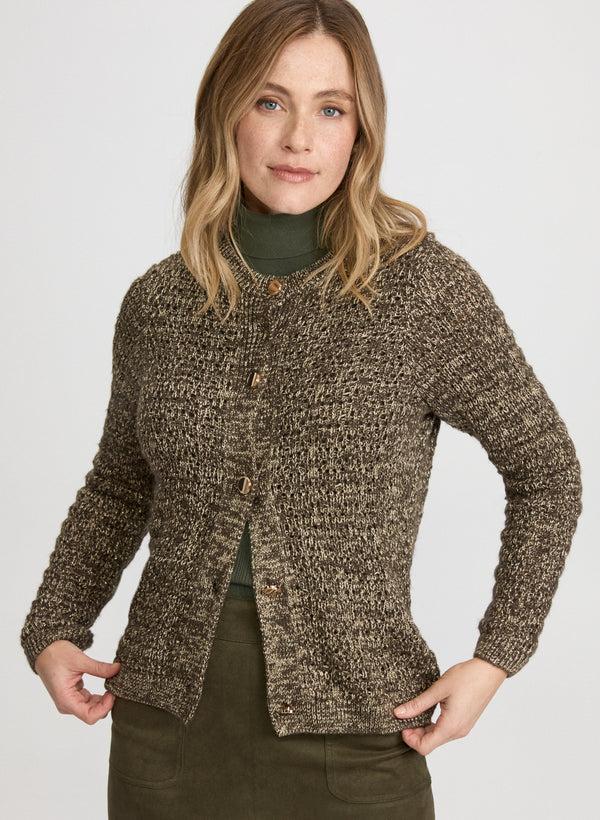 laura Bouclé Button-Down Cardigan