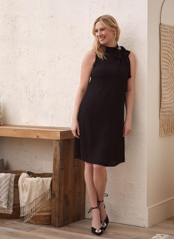 Laura Bow Detail Halter Neck Dress