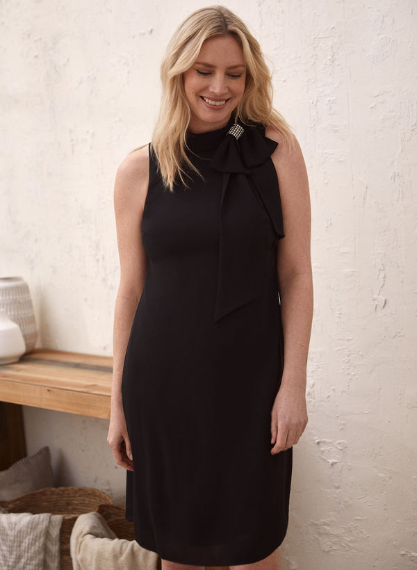 laura Bow Detail Halter Neck Dress