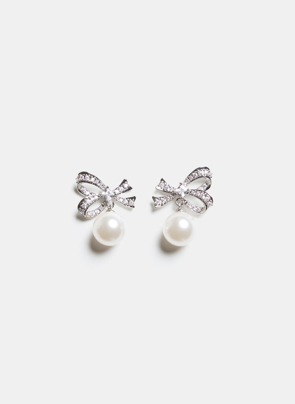 Laura Bow & Pearl Drop Earrings