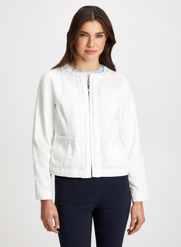 laura Braided Trim Denim Jacket
