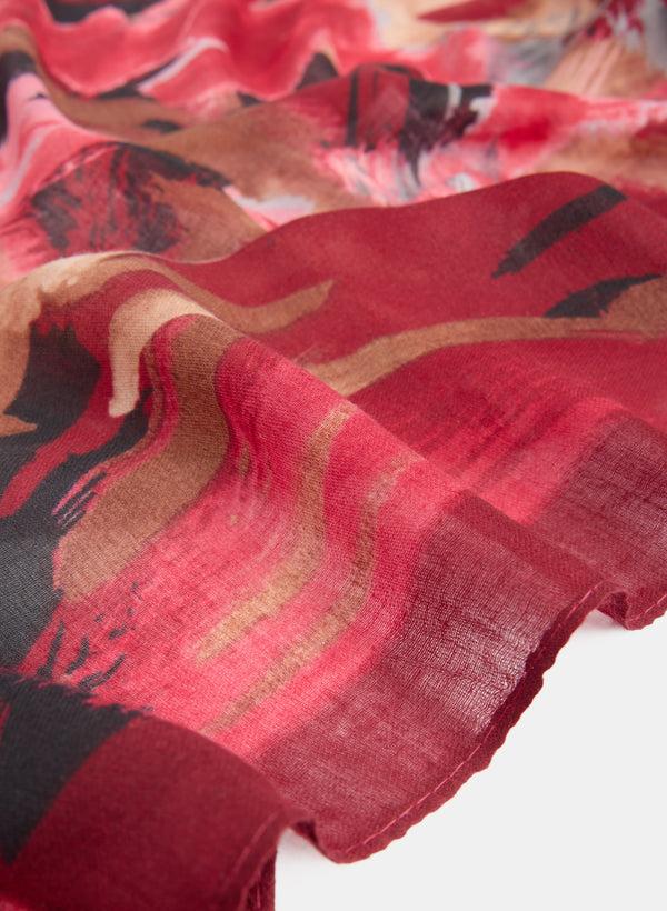 Laura Brushstroke Print Scarf