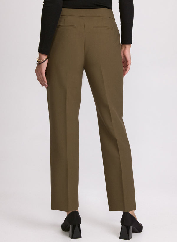 Laura Buckle Detail Straight-Leg Pants