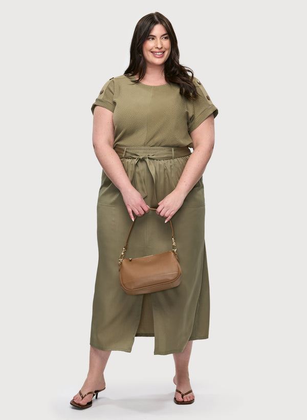 Laura Button Detail Cap-Sleeve Top