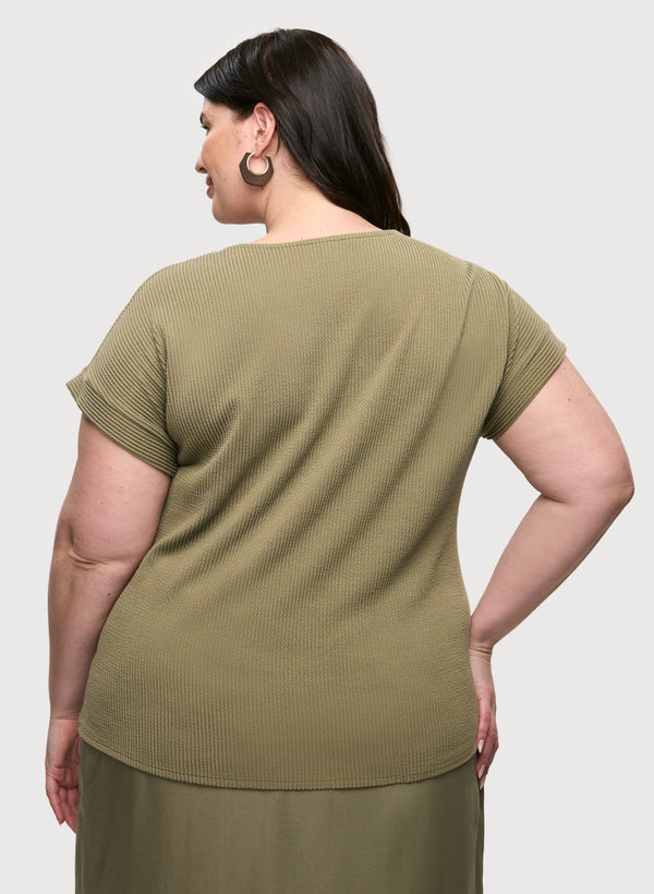 Laura Button Detail Cap-Sleeve Top