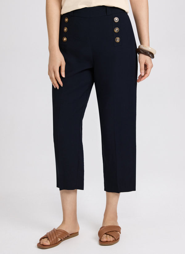 laura Button Detail Capris