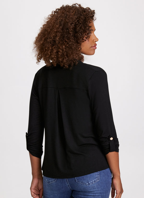 Laura Button Detail Cascade Detail Sweater