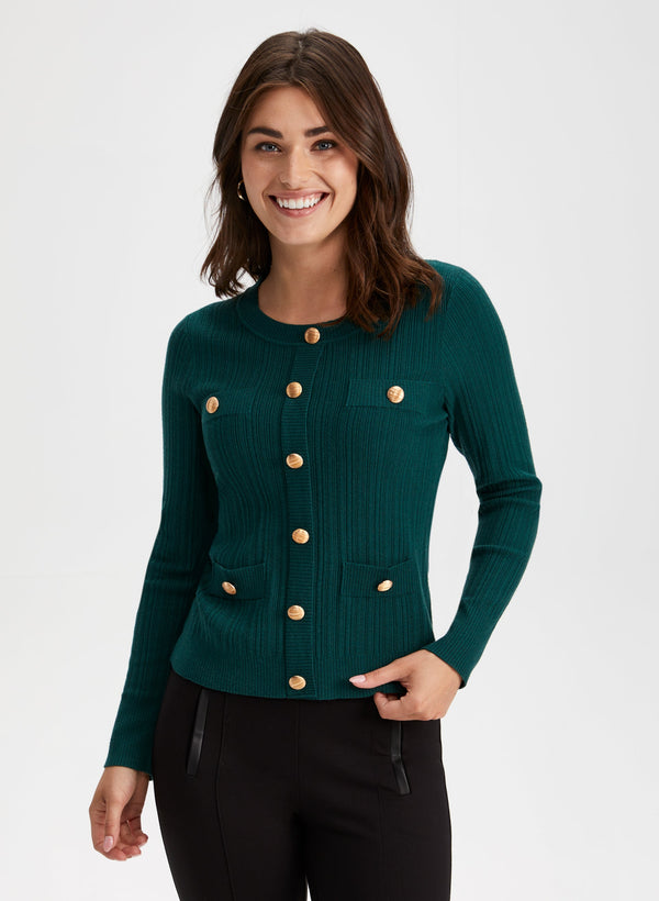 laura Button Detail Pullover Sweater