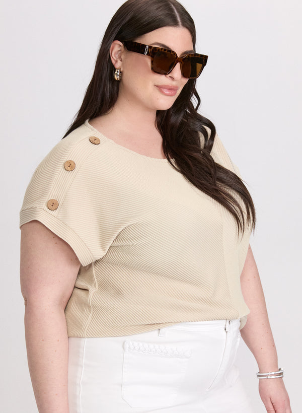 Laura Button Detail Top