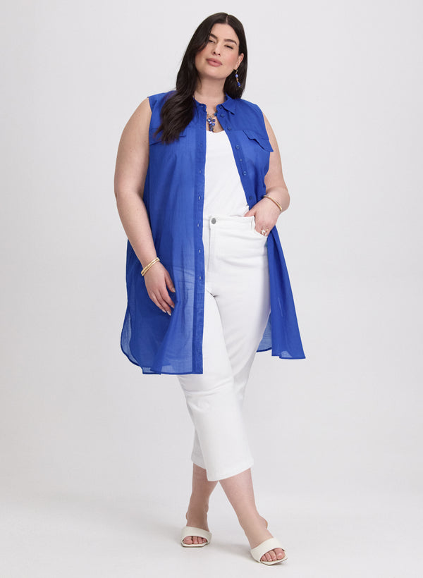 Laura Button-Down Cotton Voile Blouse