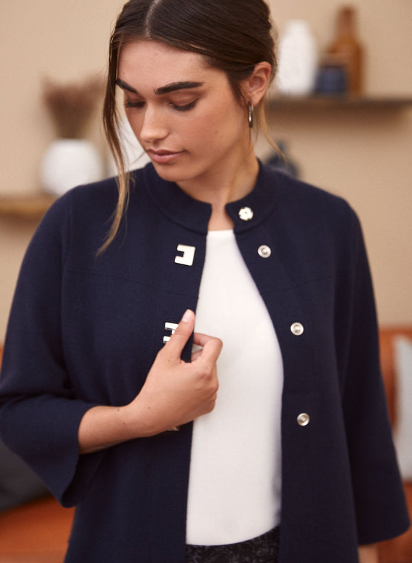 Laura Button Front Trapeze Cardigan