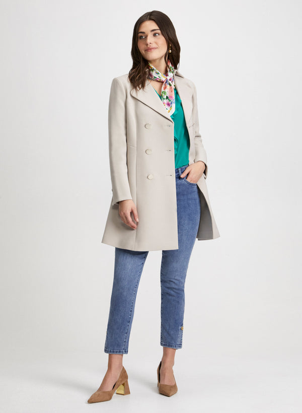 Laura Button Hem Straight Leg Jeans