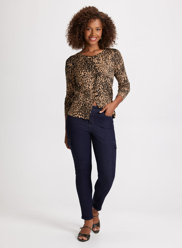 Laura Buttoned Leopard Print Cardigan