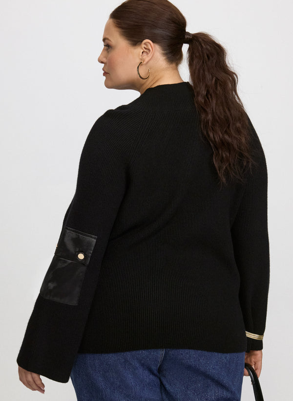 Laura Buttoned Mock Neck Sweater