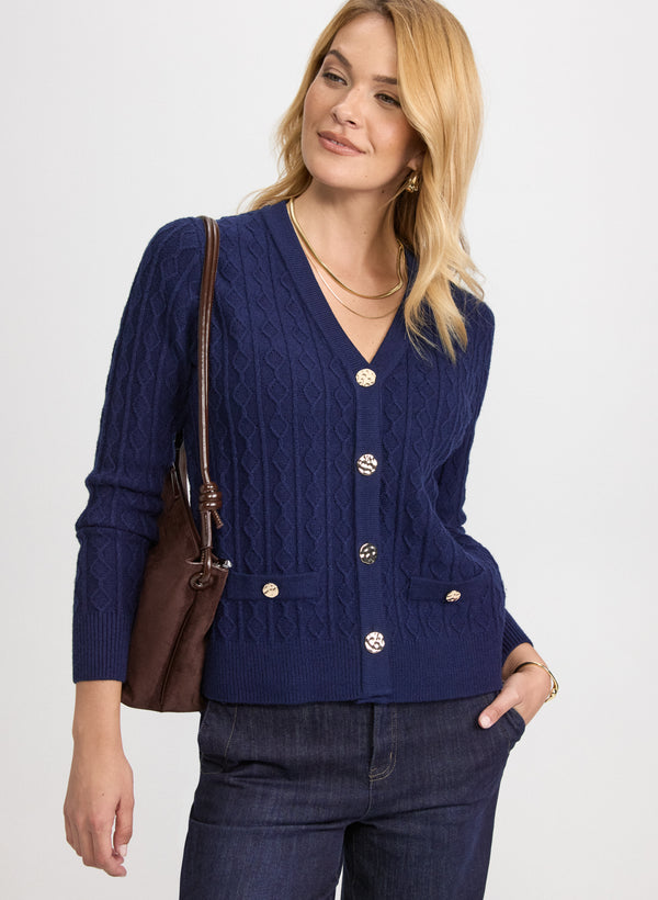 laura Cable Knit Cardigan