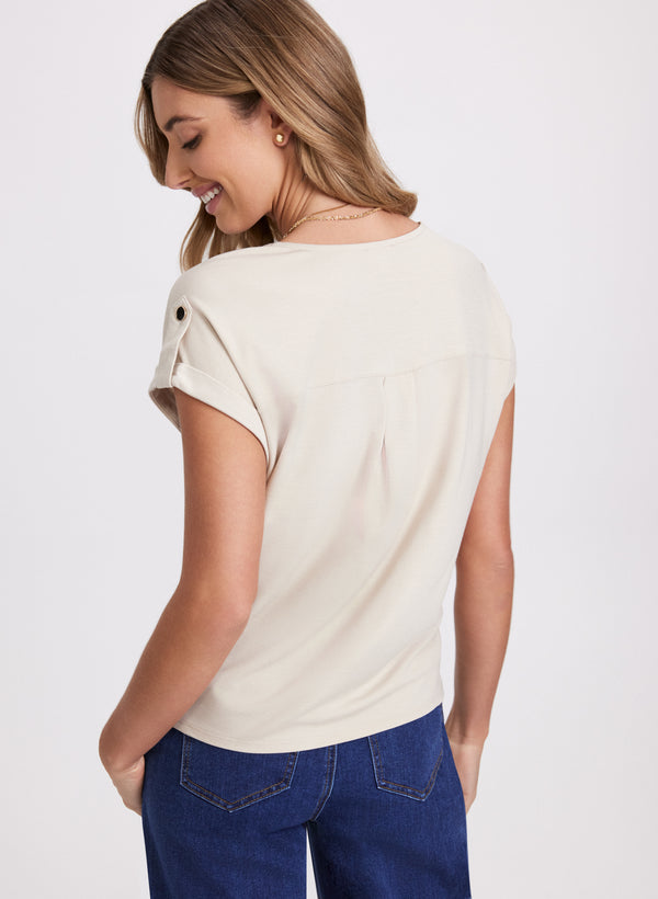 Laura Cap Sleeve Utility T-Shirt