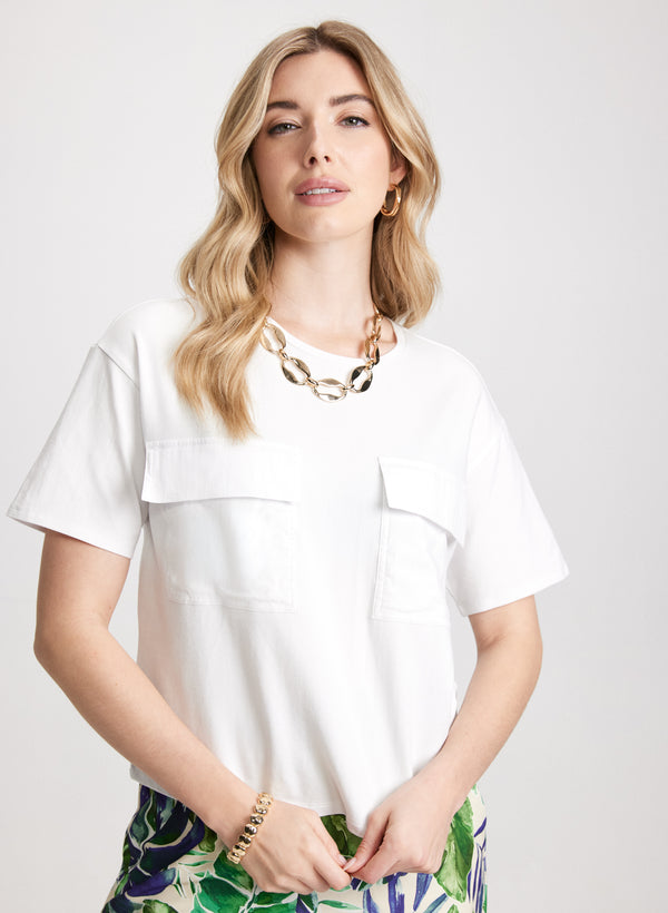 laura Cargo Pocket Crew-Neck Tee