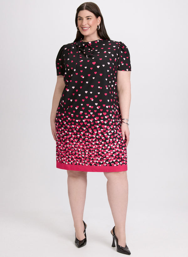 laura Cascade Heart Print Dress